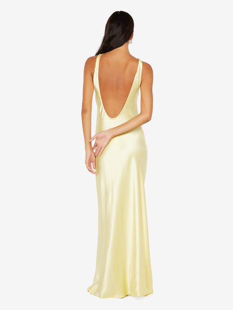 ELISIA TWIST MAXI DRESS - ICE YELLOW