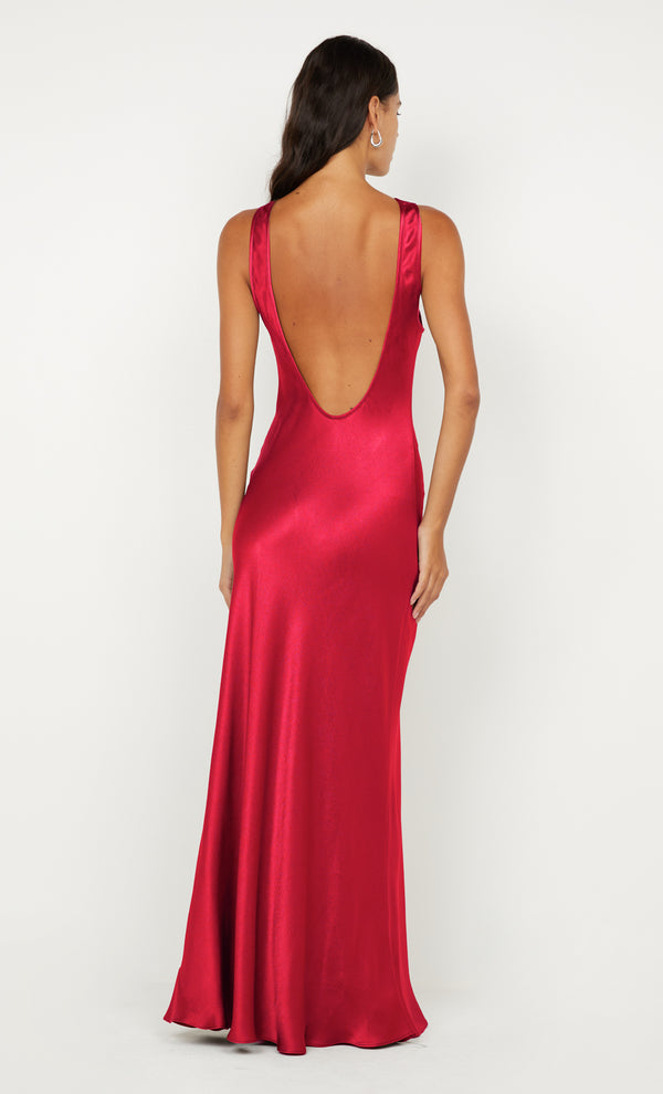 ELISIA TWIST MAXI DRESS - STRAWBERRY