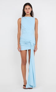 DOMENIC ASYM MINI DRESS - SKY BLUE