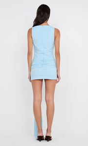 DOMENIC ASYM MINI DRESS - SKY BLUE