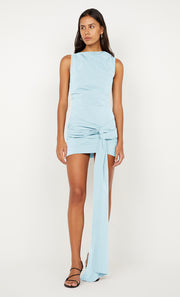 DOMENIC ASYM MINI DRESS - SKY BLUE