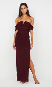 POPPY GATHERED MAXI DRESS - PLUM
