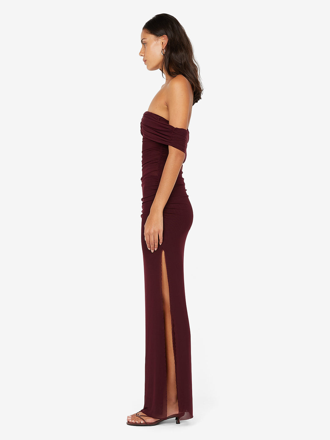 POPPY GATHERED MAXI DRESS - PLUM