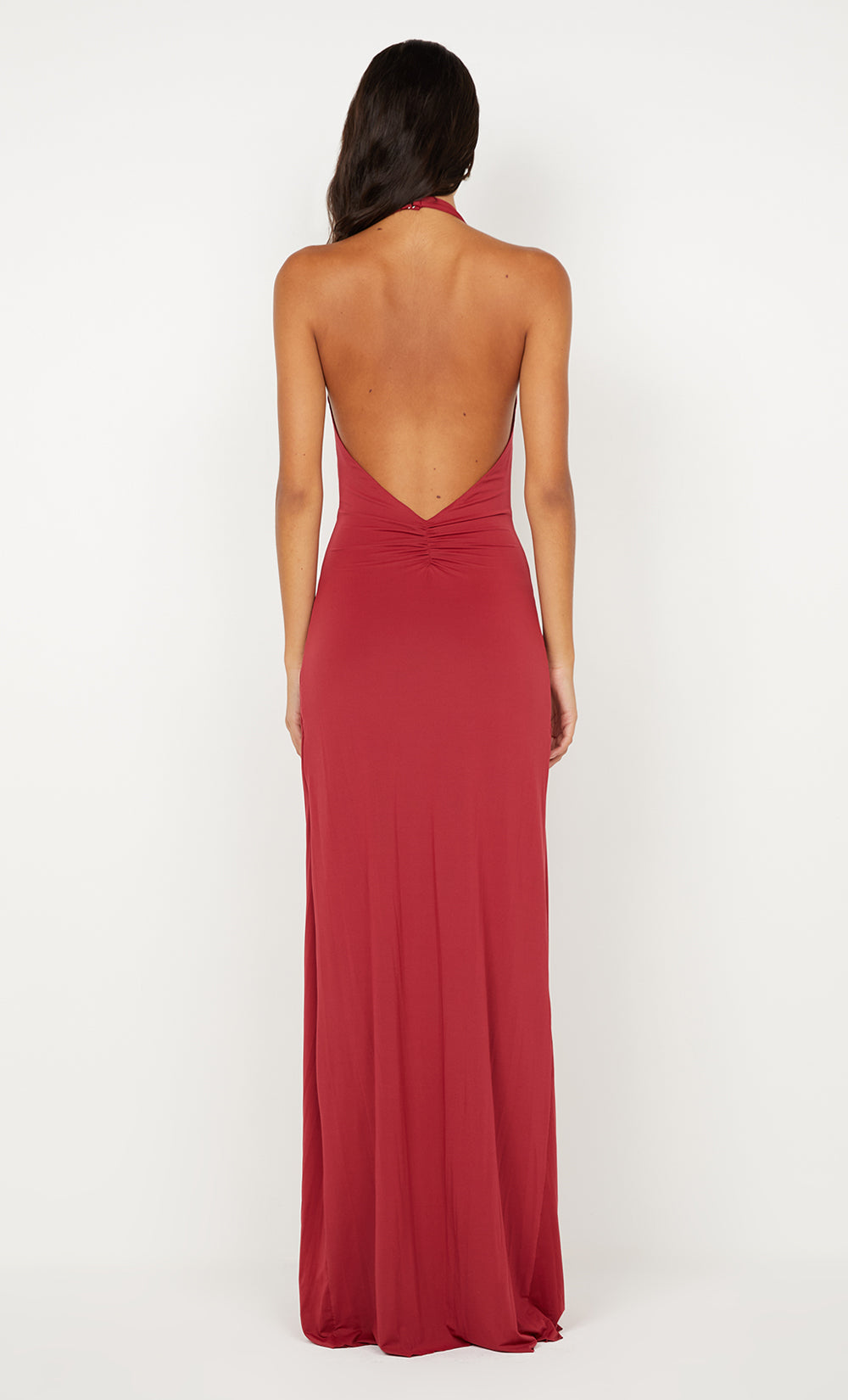 SUSIE PLUNGE MAXI DRESS - CHERRY