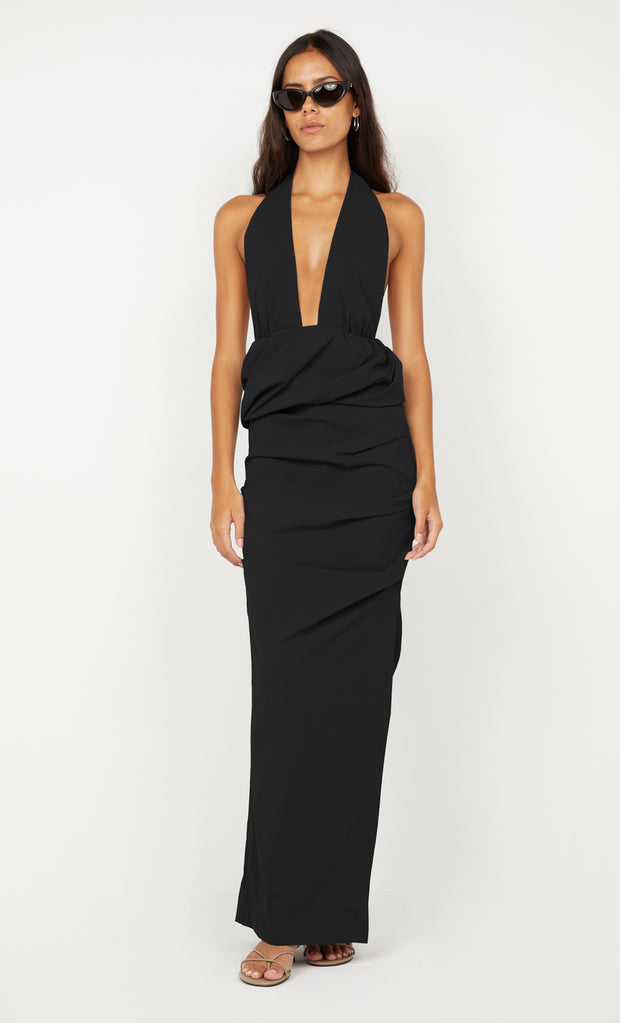 PRISCILLA BUBBLE MAXI DRESS - BLACK