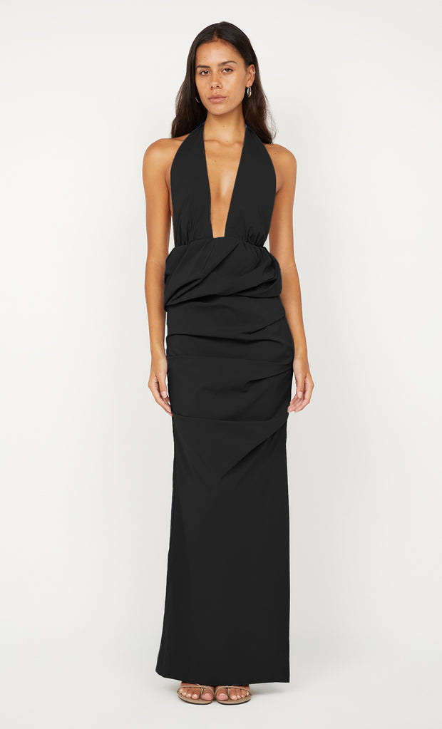 PRISCILLA BUBBLE MAXI DRESS - BLACK