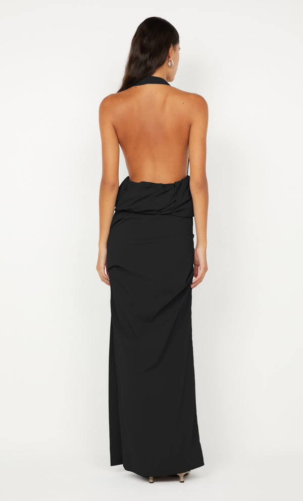 PRISCILLA BUBBLE MAXI DRESS - BLACK
