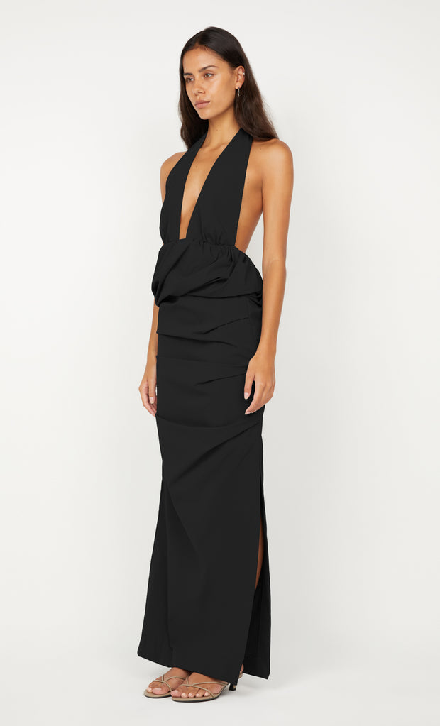 PRISCILLA BUBBLE MAXI DRESS - BLACK