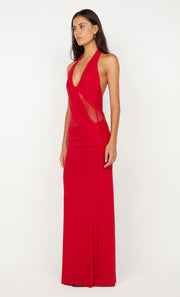 DEIJA HALTER MAXI DRESS - STRAWBERRY