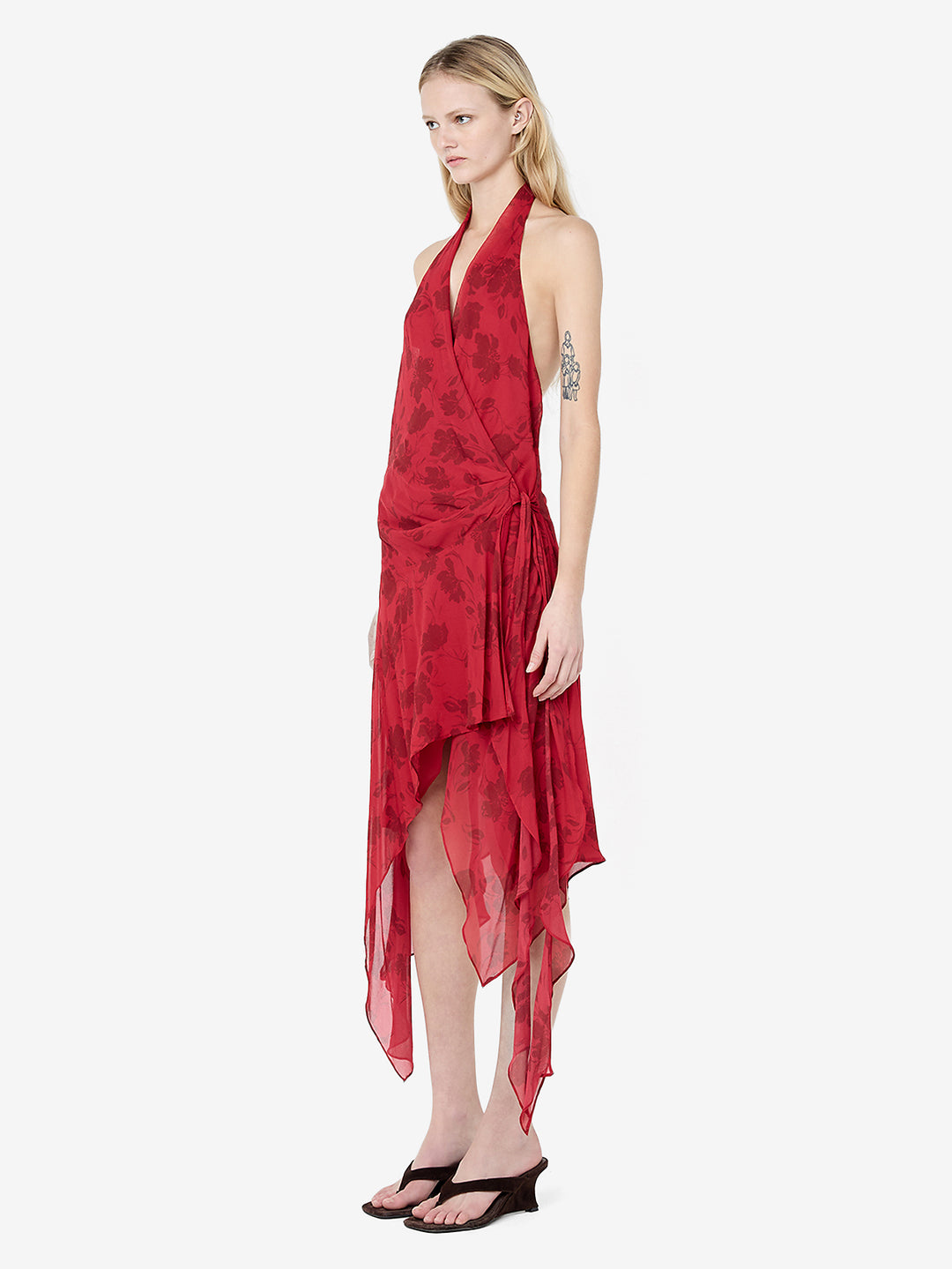 RUBY WRAP MIDI DRESS - CHERRY FLORAL
