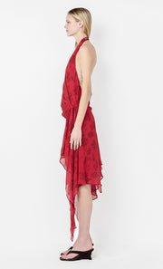 RUBY WRAP MIDI DRESS - CHERRY FLORAL
