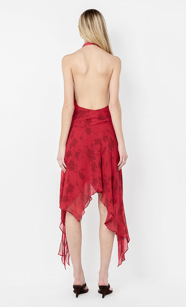 RUBY WRAP MIDI DRESS - CHERRY FLORAL