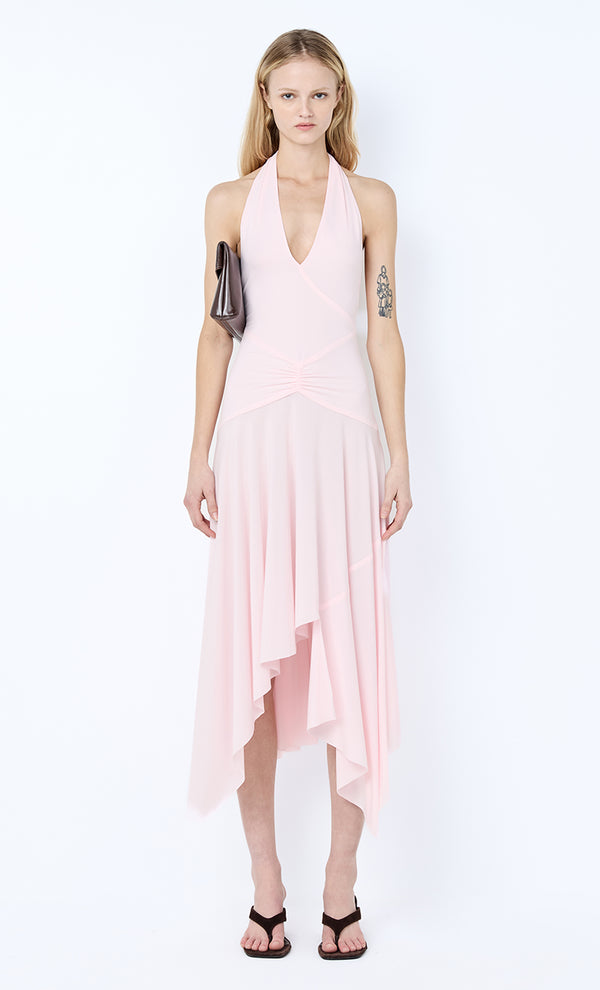 NESSIE HALTER DRESS - BALLET PINK