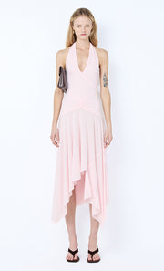 NESSIE HALTER DRESS - BALLET PINK