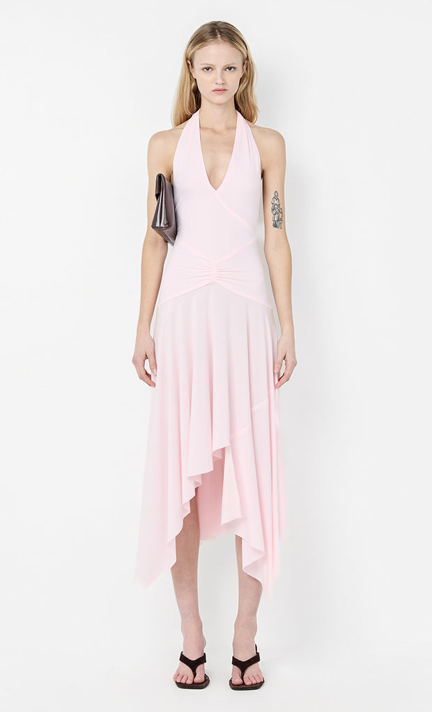 NESSIE HALTER DRESS - BALLET PINK