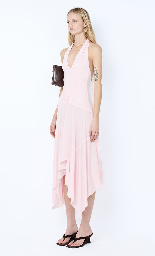NESSIE HALTER DRESS - BALLET PINK