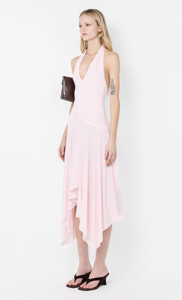 NESSIE HALTER DRESS - BALLET PINK