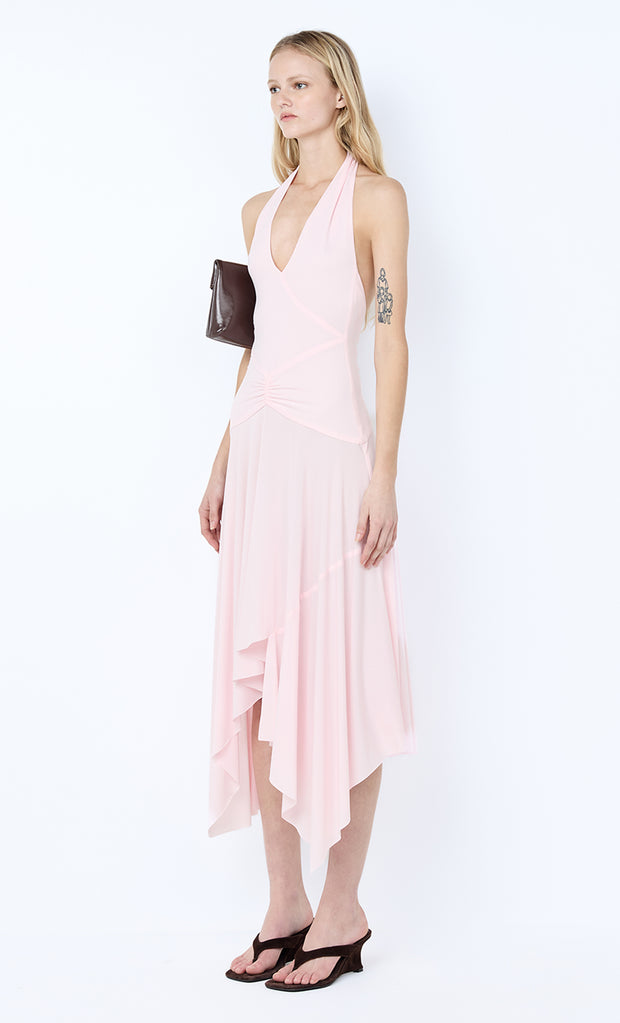 NESSIE HALTER DRESS - BALLET PINK
