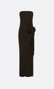 SONEVA STRAPLESS MAXI DRESS - DARK CHOCOLATE