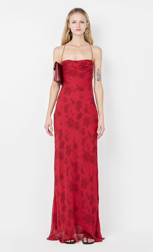 RUBY SLIP MAXI DRESS - CHERRY FLORAL