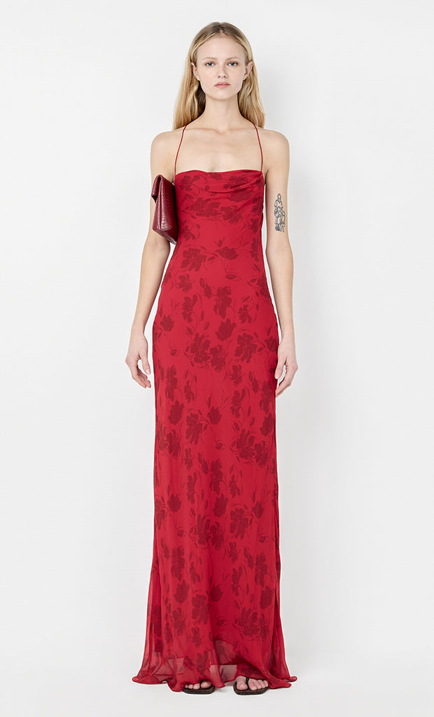 RUBY SLIP MAXI DRESS - CHERRY FLORAL