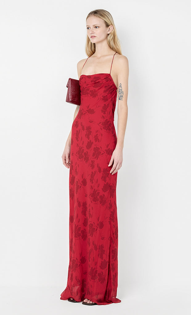 RUBY SLIP MAXI DRESS - CHERRY FLORAL