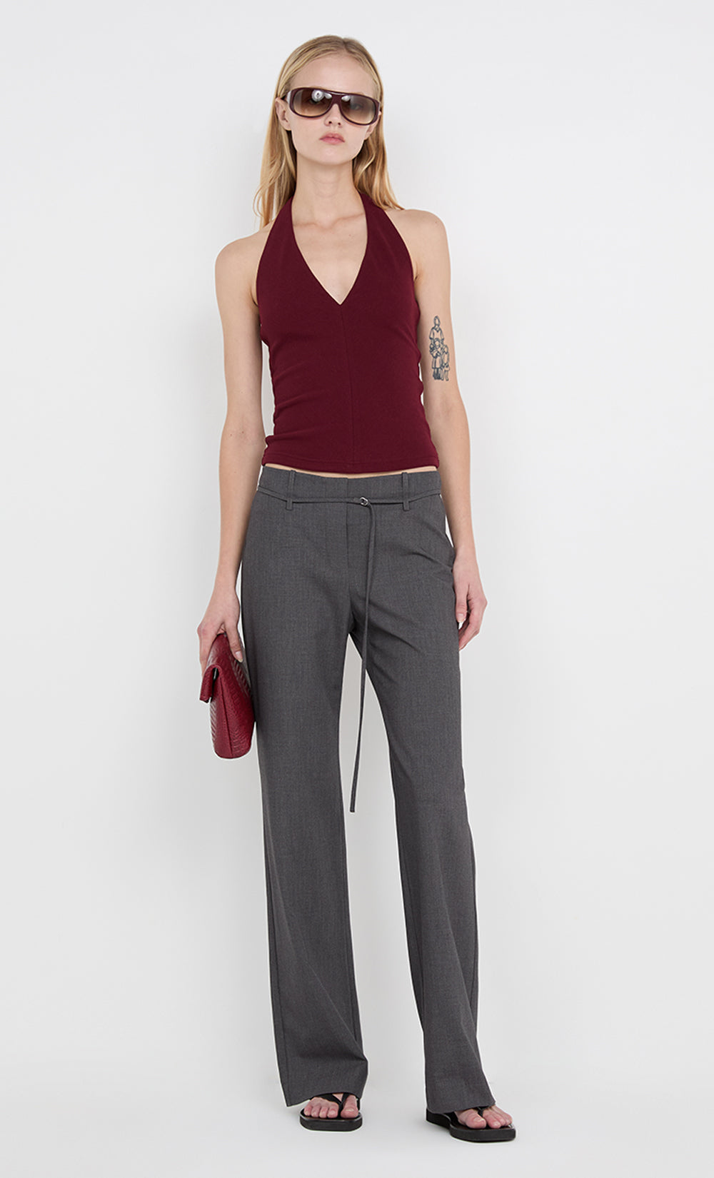 IONE HALTER TOP - PLUM