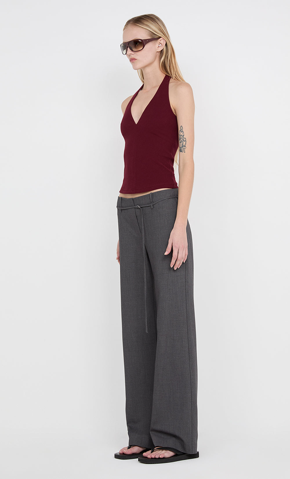 IONE HALTER TOP - PLUM