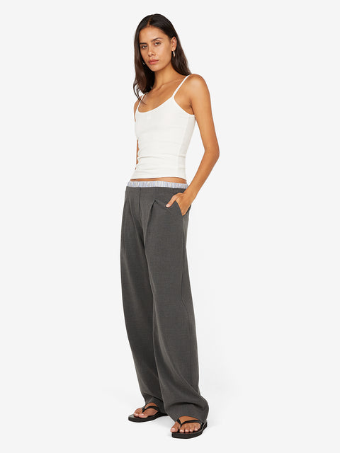 HUGH BOXER PANT - CHARCOAL/SKY BLUE STRIPE