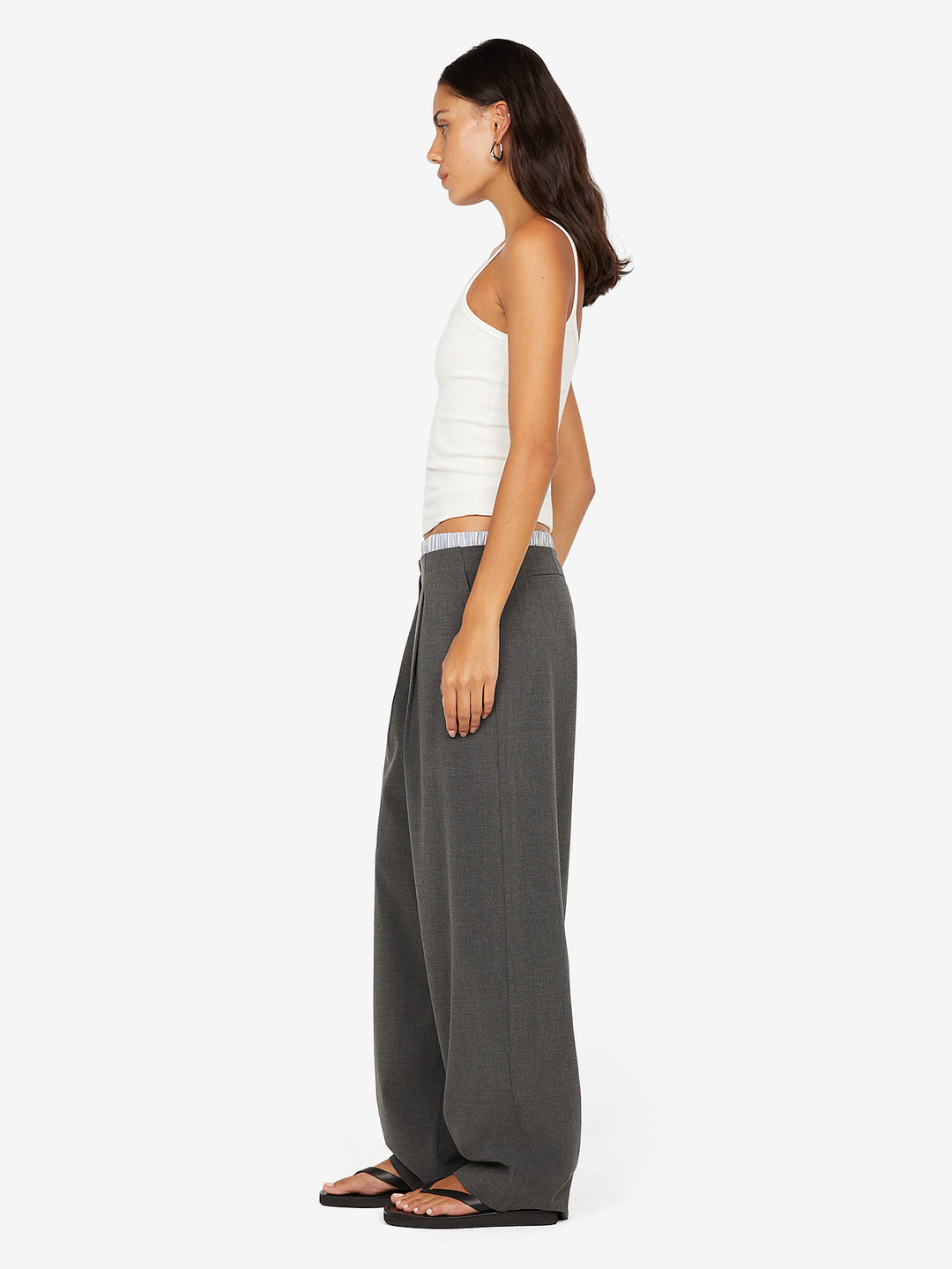 HUGH BOXER PANT - CHARCOAL/SKY BLUE STRIPE