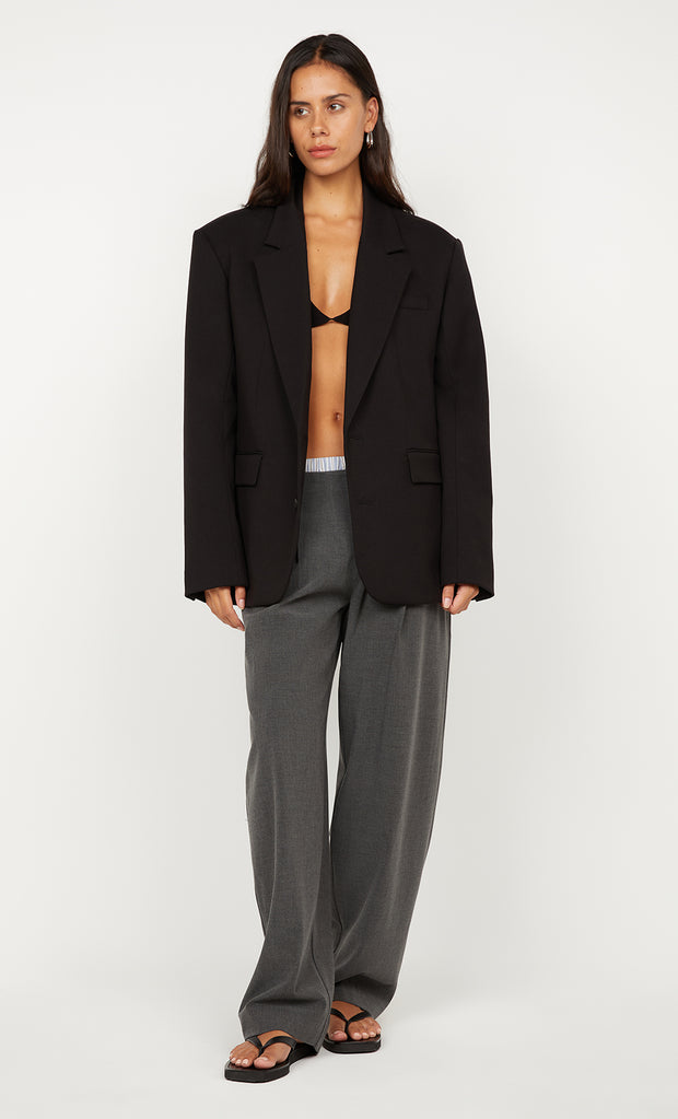 HUGH BOXER PANT - CHARCOALONG SLEEVEKY BLUE STRIPE