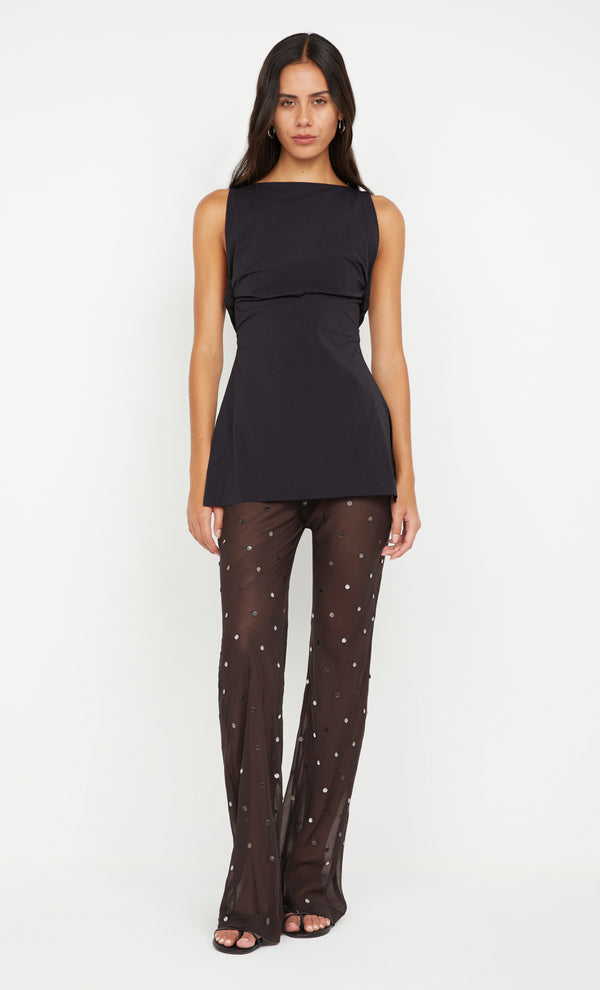 ARIELLE PANT - DARK CHOC SEQUIN