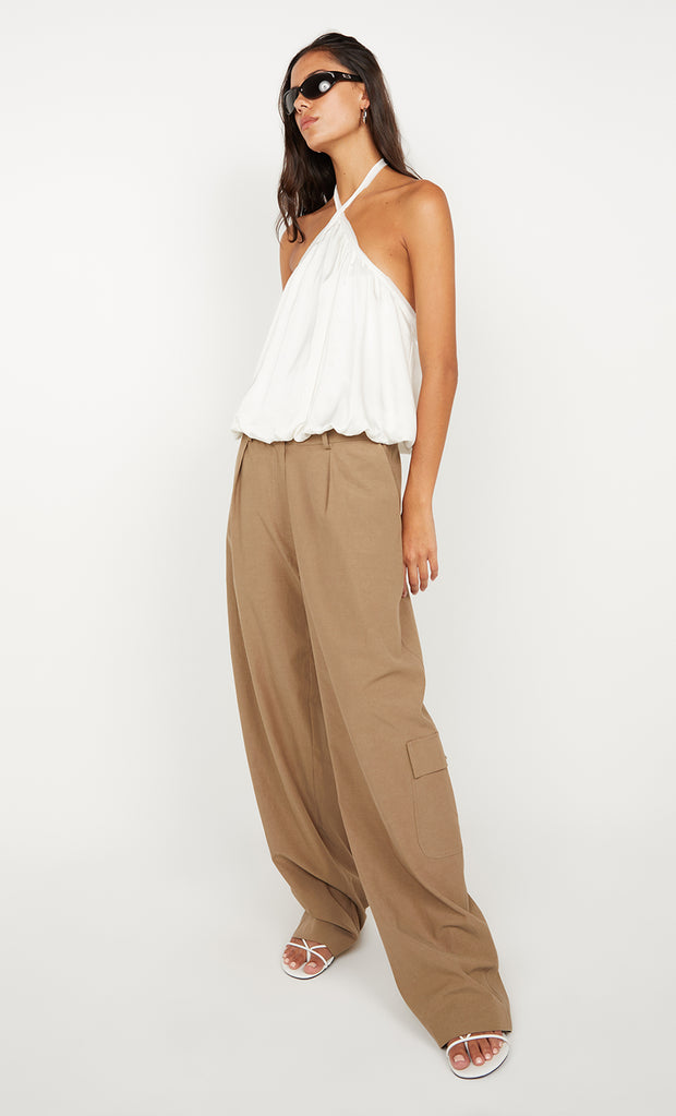 AMIAH HALTER TOP  - IVORY
