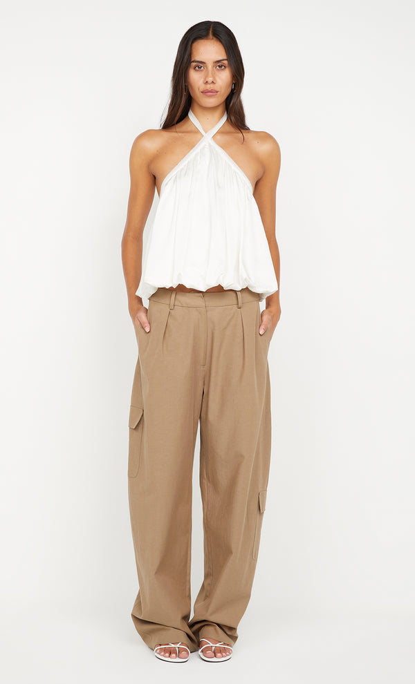 AMIAH HALTER TOP  - IVORY