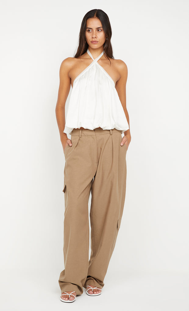 AMIAH HALTER TOP  - IVORY