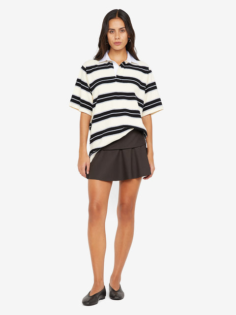 INGRID MINI SKIRT - CHOC PINSTRIPE
