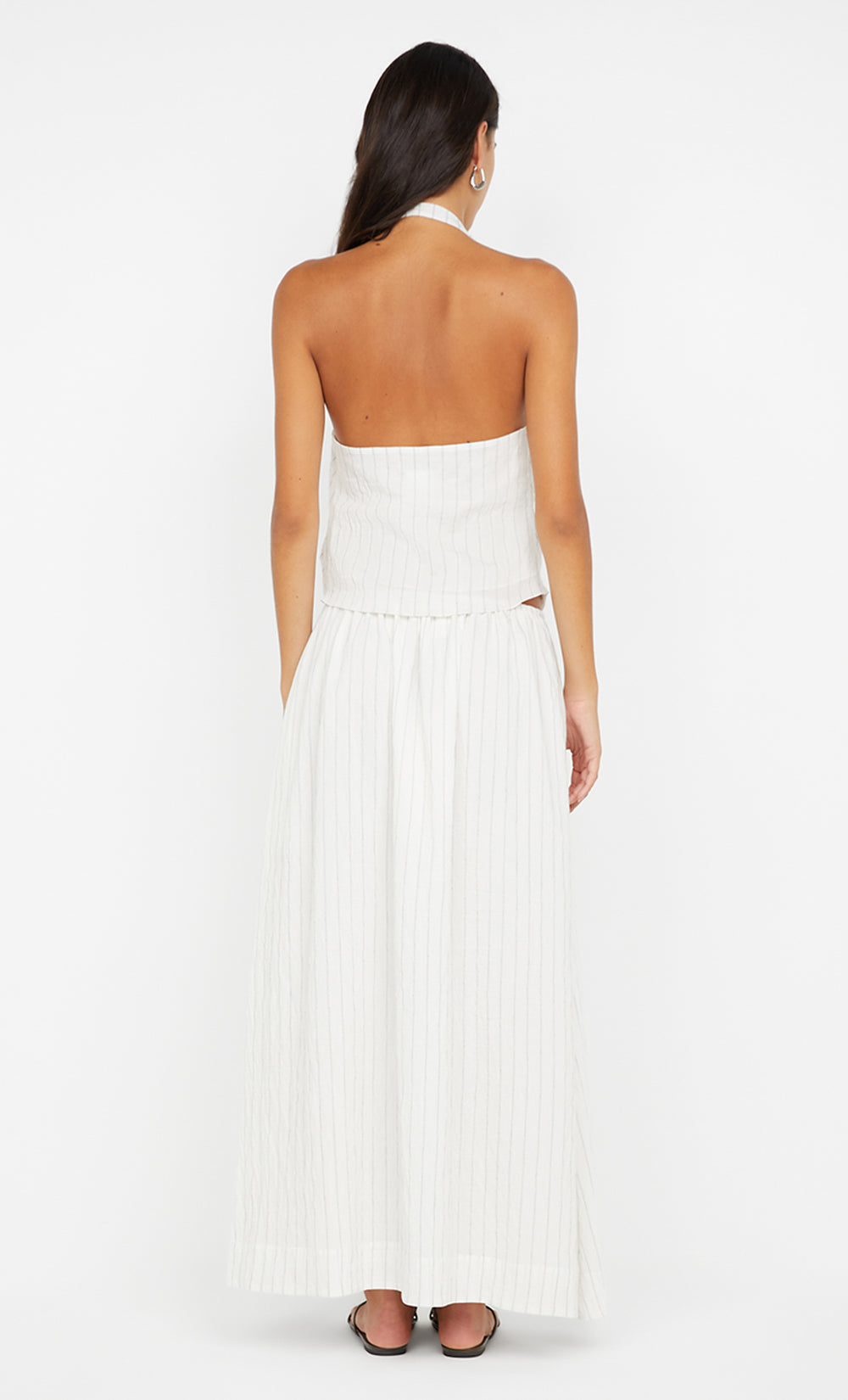 SASKI MAXI SKIRT	 - WHITE/BLACK STRIPE
