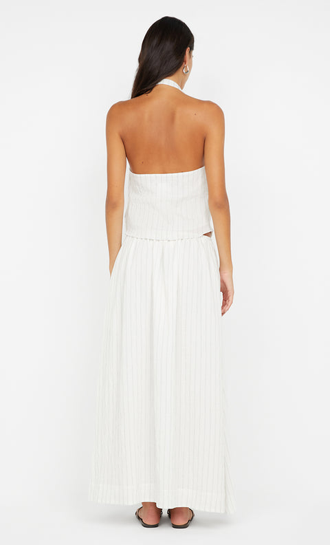 SASKI HALTER TOP - WHITE/BLACK STRIPE