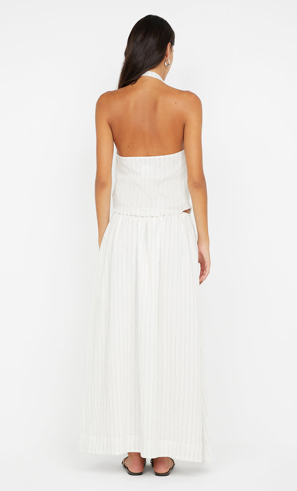 SASKI HALTER TOP - WHITE/BLACK STRIPE