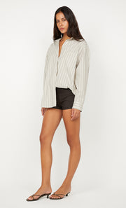 INGRID MINI SHORT - CHOC PINSTRIPE