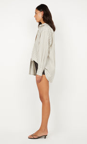 INGRID MINI SHORT - CHOC PINSTRIPE