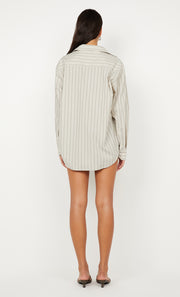 INGRID MINI SHORT - CHOC PINSTRIPE