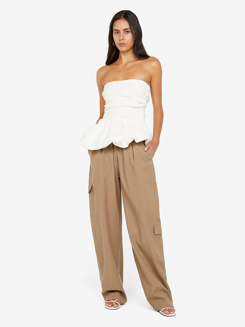 ROWENA STRAPLESS TOP - WHITE