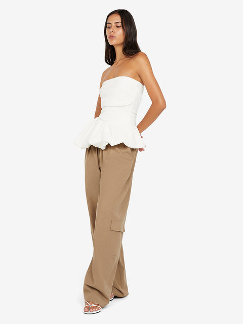 ROWENA STRAPLESS TOP - WHITE