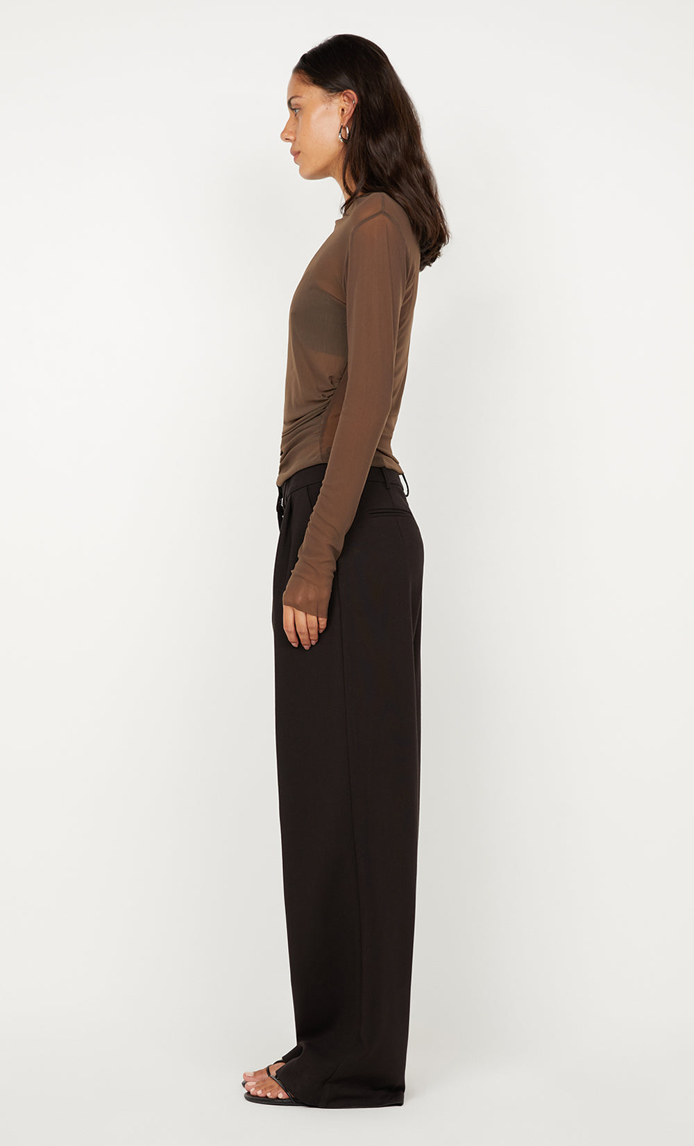 SALINA LONG SLEEVE TOP - MILK CHOCOLATE