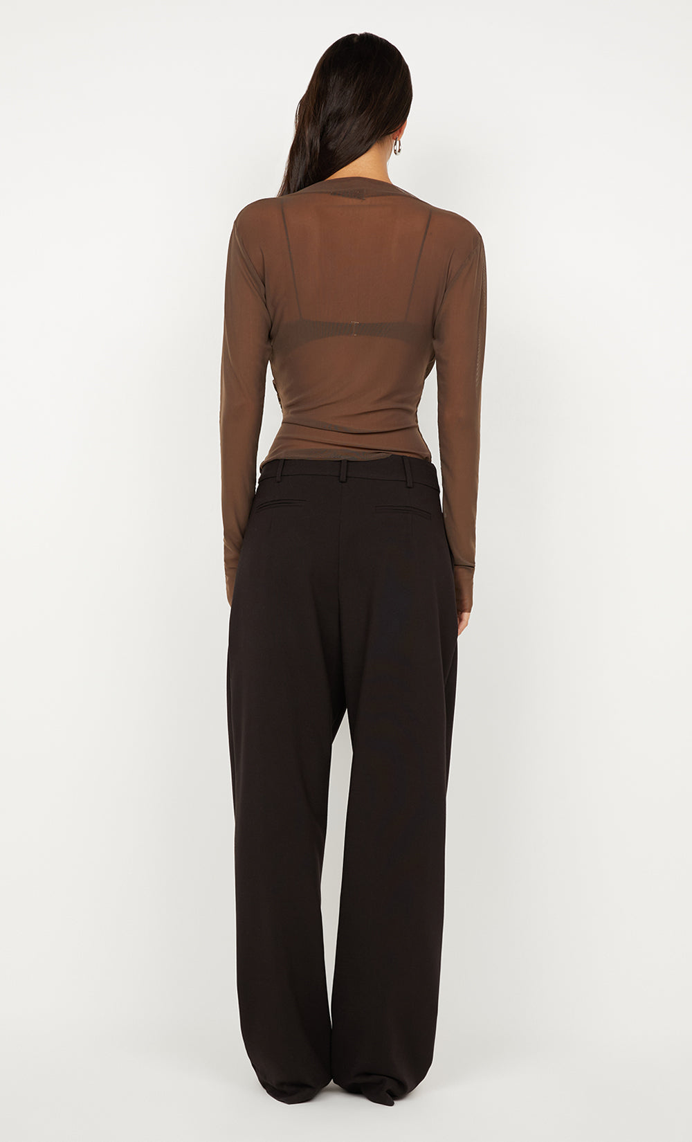 SALINA LONG SLEEVE TOP - MILK CHOCOLATE