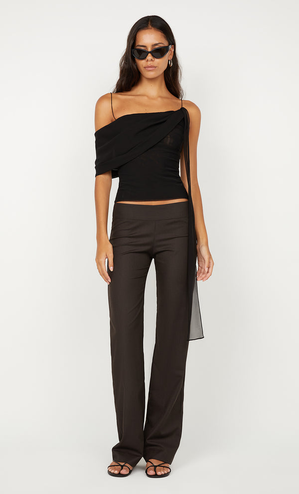 INGRID PANT - CHOC PINSTRIPE