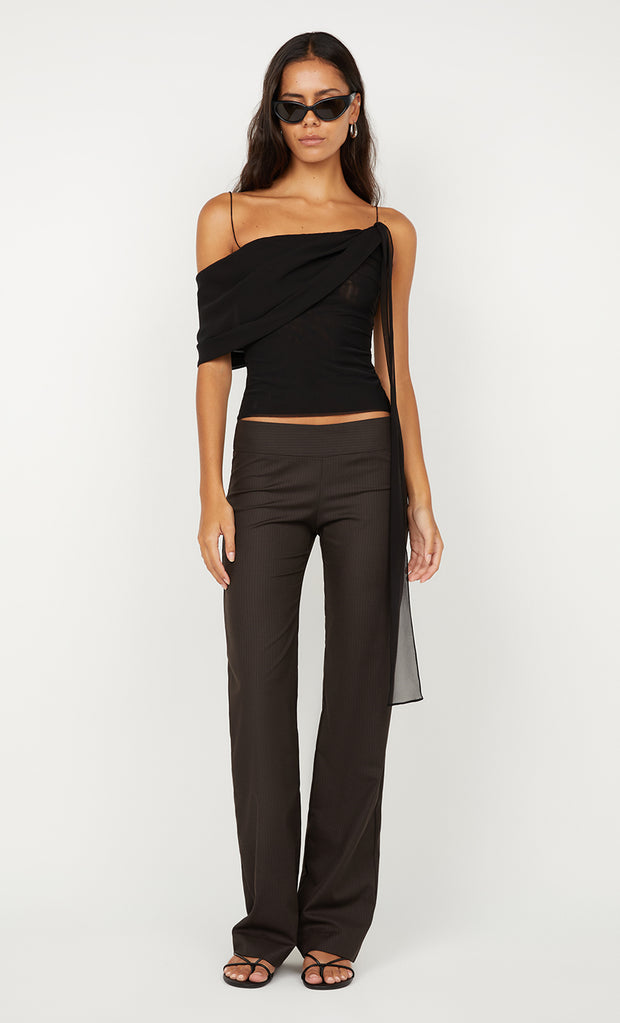 INGRID PANT - CHOC PINSTRIPE