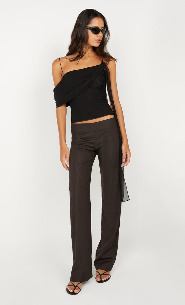 INGRID PANT - CHOC PINSTRIPE