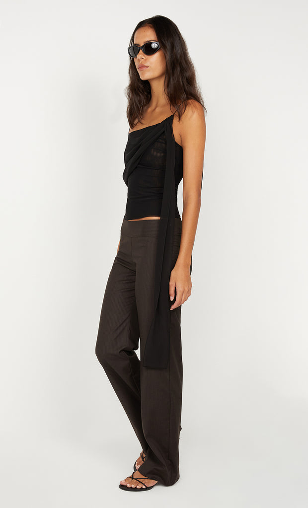 INGRID PANT - CHOC PINSTRIPE